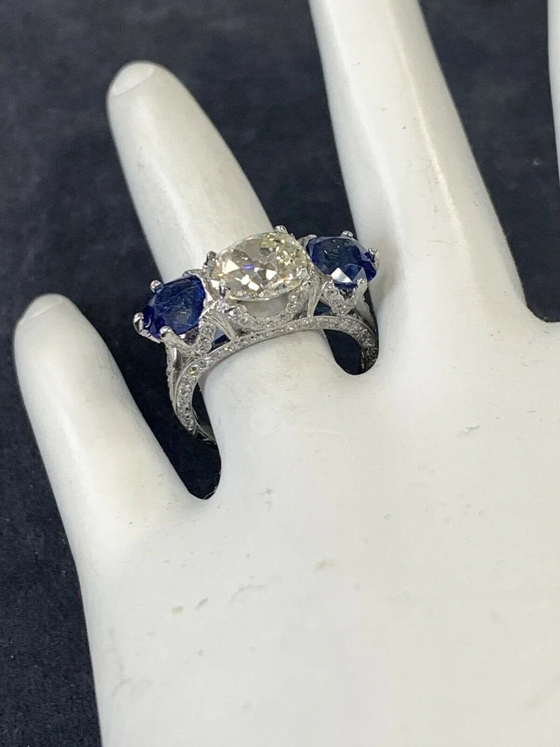 Art Deco Certified 2.48 Carat Natural Old European K VS Diamond Engagement Ring
