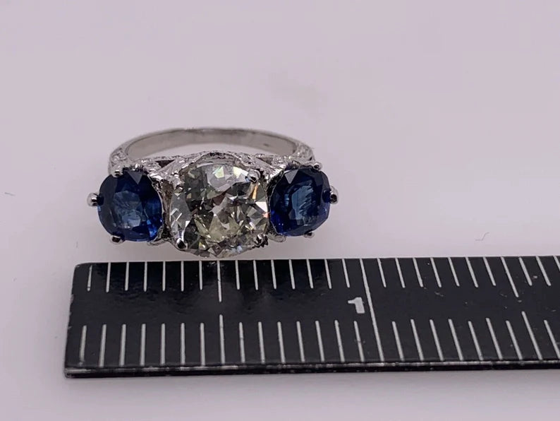 Art Deco Certified 2.48 Carat Natural Old European K VS Diamond Engagement Ring
