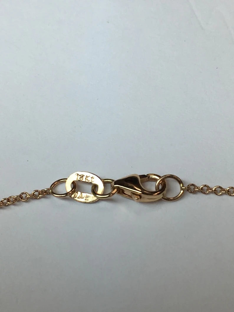 Rose Gold .93 Carat Natural Colorless Round Brilliant Cut Diamond Modern Pendant