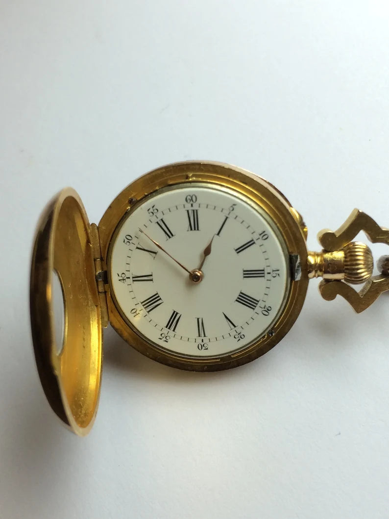 Original Boucheron Star Sapphire and Diamond Gold Necklace Circa 1900 with Clock
