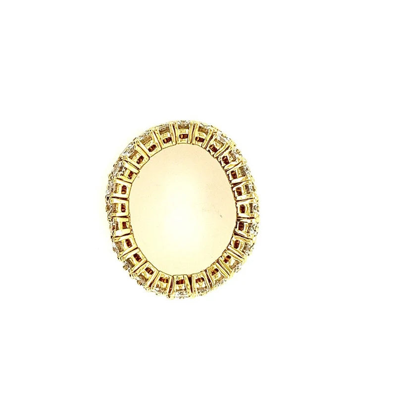 Modern Gold 8 Carat Natural Round Brilliant Diamond Flexible Band Size 9 Ring