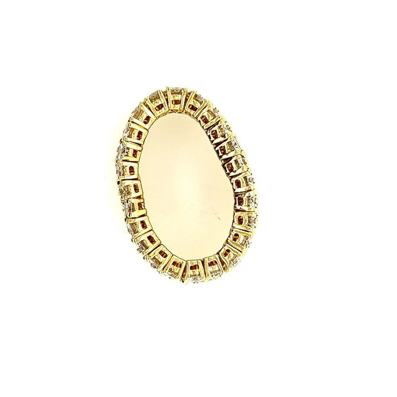 Modern Gold 8 Carat Natural Round Brilliant Diamond Flexible Band Size 9 Ring