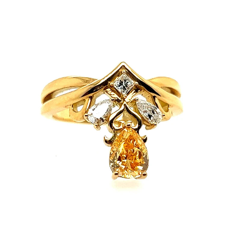 Modern GIA Certified 0.70 Carat Intense Orange Natural Diamond Engagement Ring