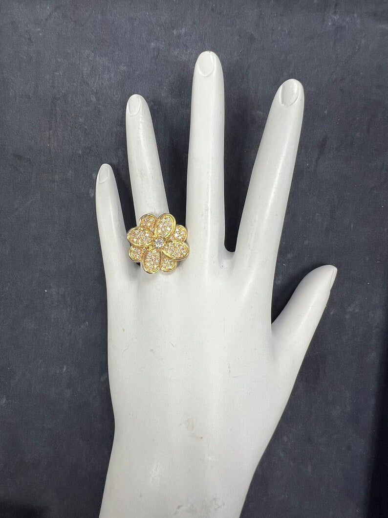 Modern Gold Signed Marco Bicego Petali 0.62 Carat Natural Diamond Flower Ring