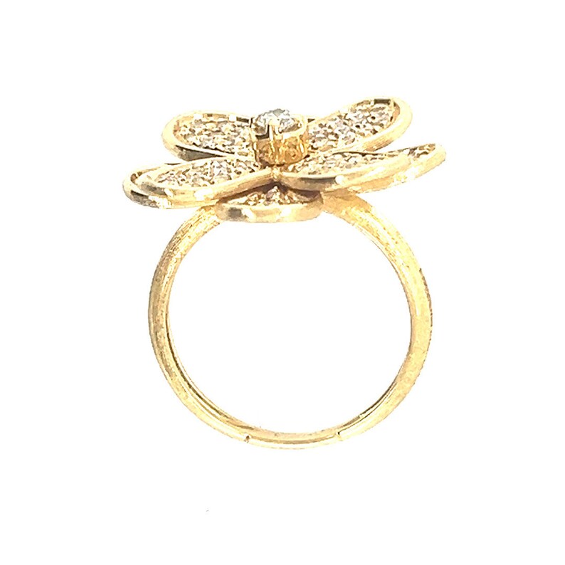Modern Gold Signed Marco Bicego Petali 0.62 Carat Natural Diamond Flower Ring
