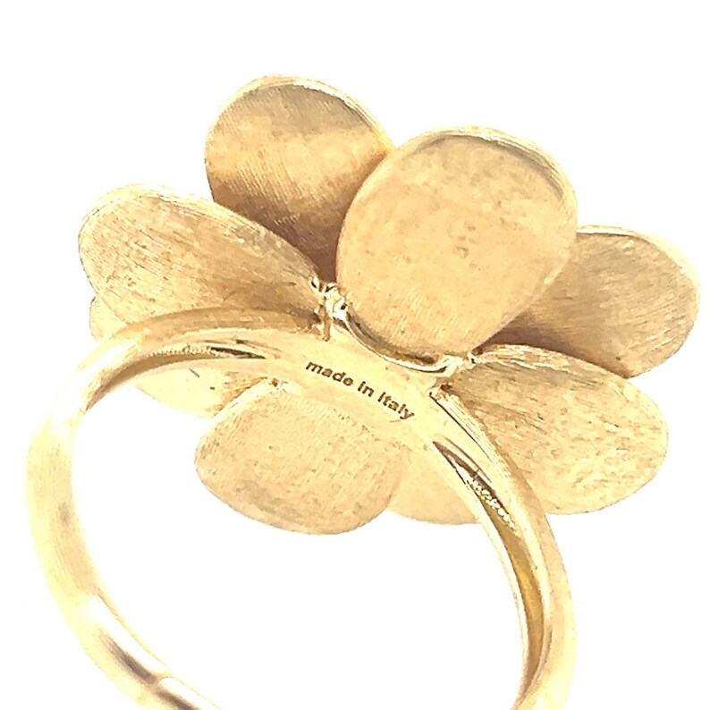 Modern Gold Signed Marco Bicego Petali 0.62 Carat Natural Diamond Flower Ring
