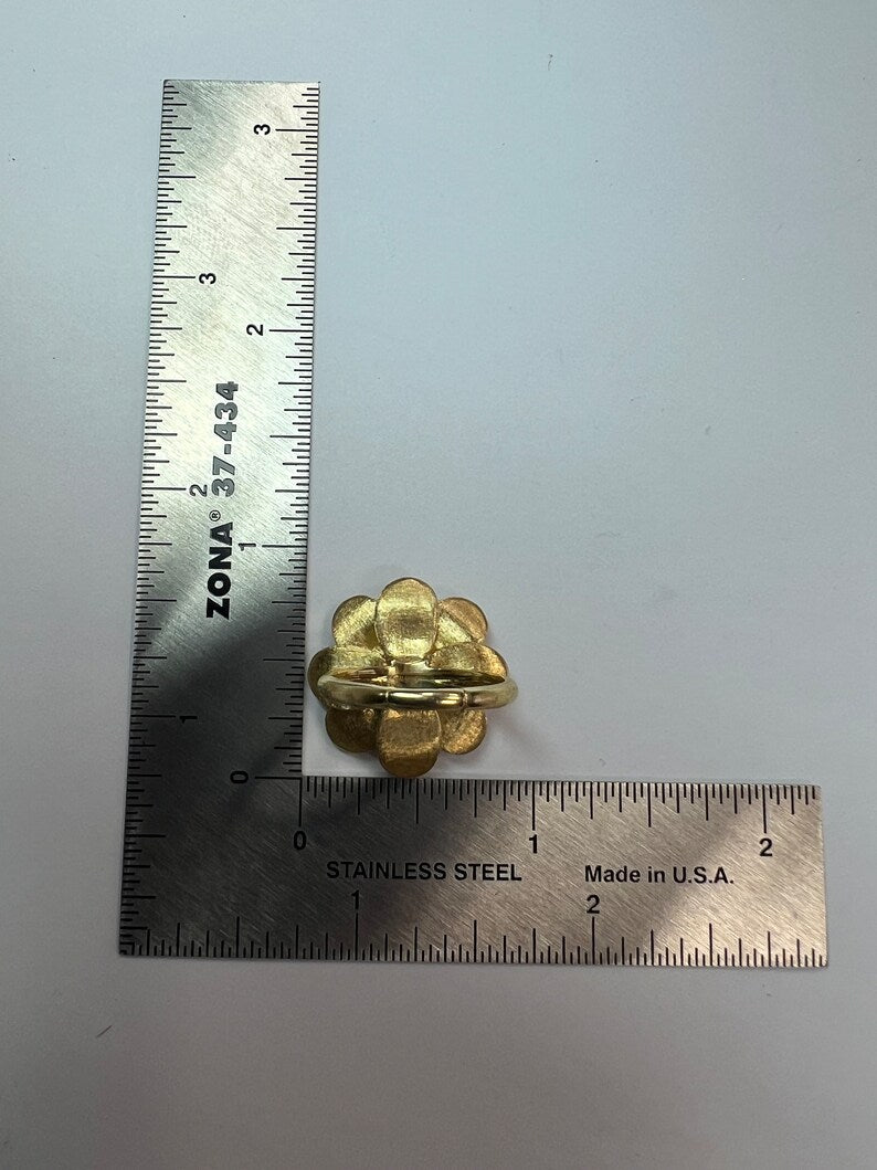 Modern Gold Signed Marco Bicego Petali 0.62 Carat Natural Diamond Flower Ring