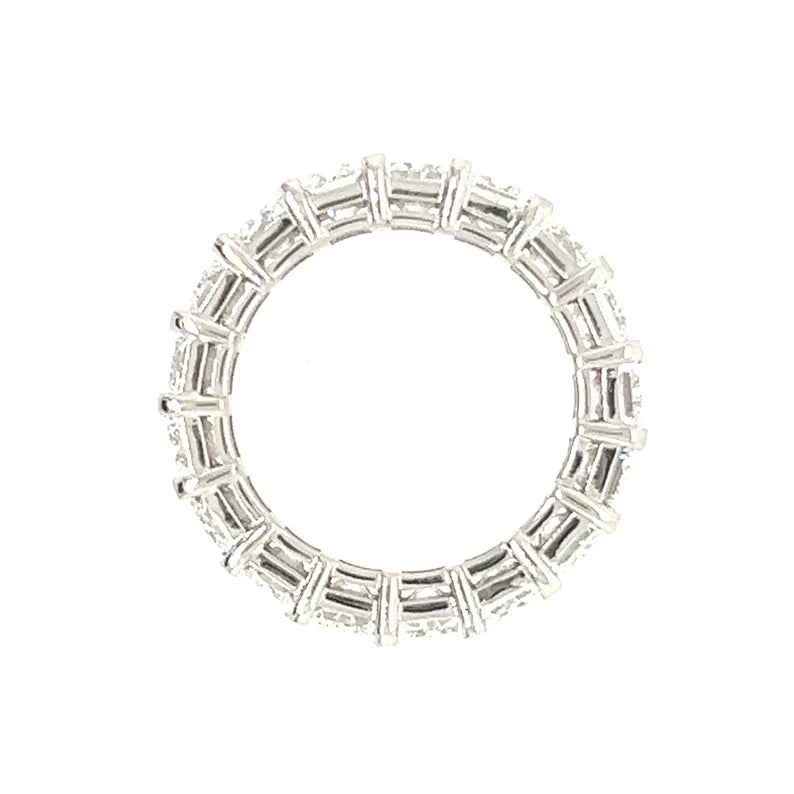 GIA Certified 6.94 Carat Platinum Radiant D-E VS+ Natural Diamond Eternity Band