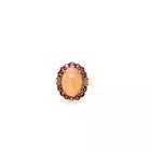 Modern Gold 5.53 Carat Natural Cats-Eye Moonstone & Tourmaline Cocktail Ring