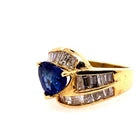 Retro Gold Cocktail 4.50 Carat Ring Natural Heart Sapphire & Diamond Circa 1980