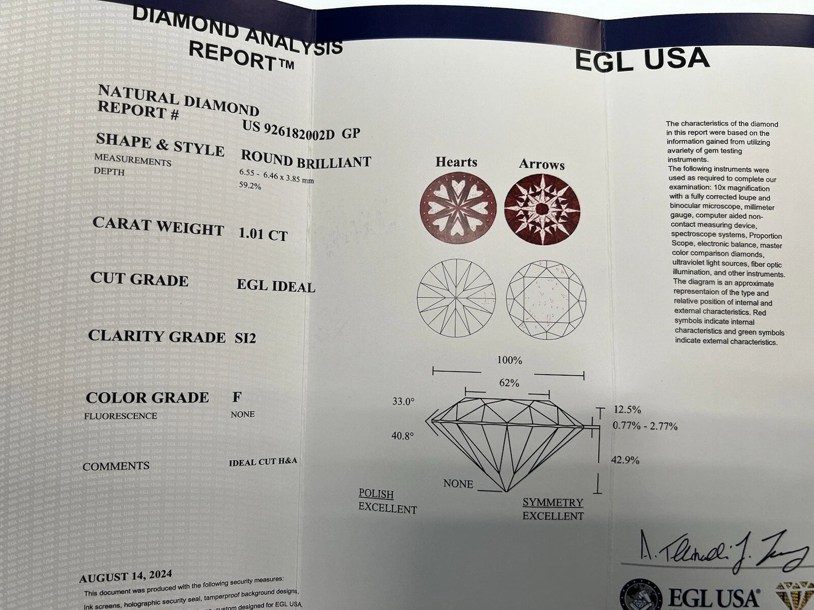 Modern Gold 2.7 Carat EGL USA Certified Natural Round Colorless Diamond Earrings
