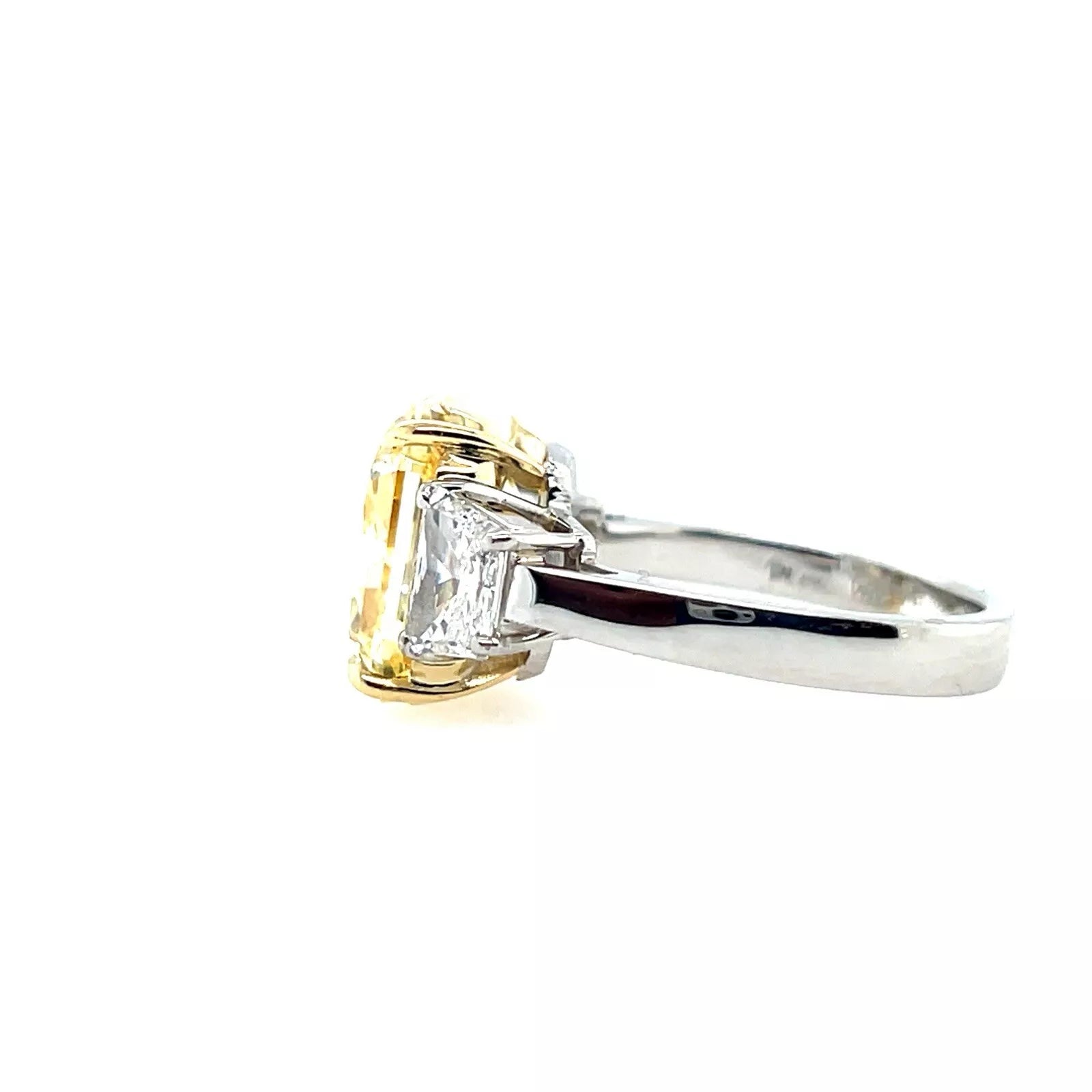 GIA Certified 7.28 Carat Natural Fancy Yellow VVS2 Diamond Plat Engagement Ring
