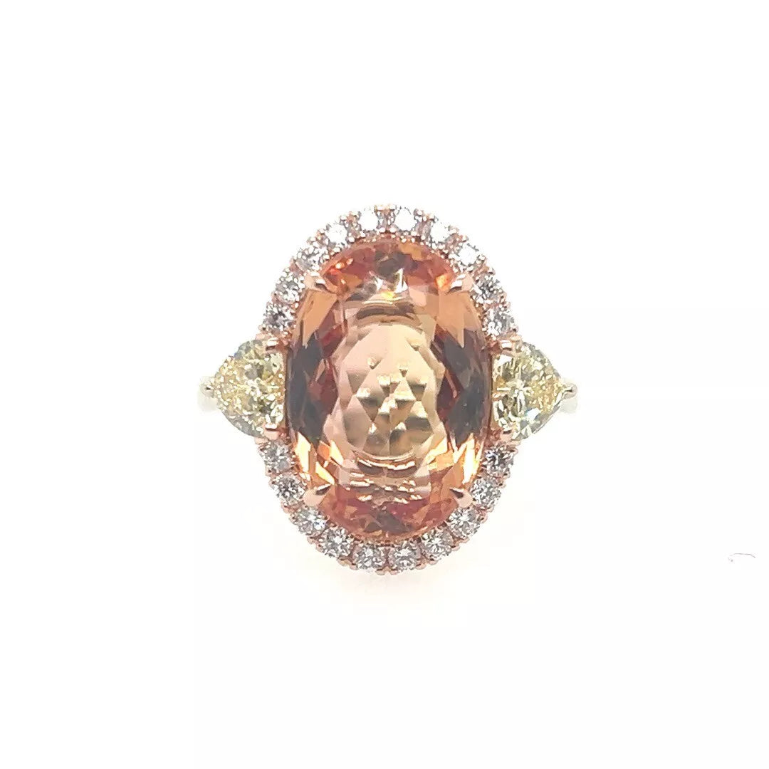Modern Gold 6.91 Carat Natural Imperial Topaz & GIA Certified Fancy Yellow Ring