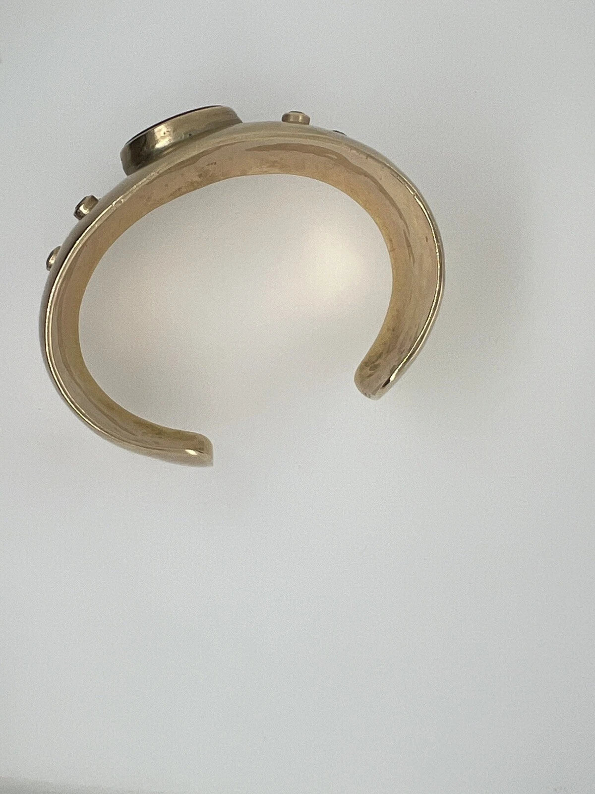Retro Gold One Carat Natural Brown Diamond Roman Carnelian Intaglio Bangle Cuff
