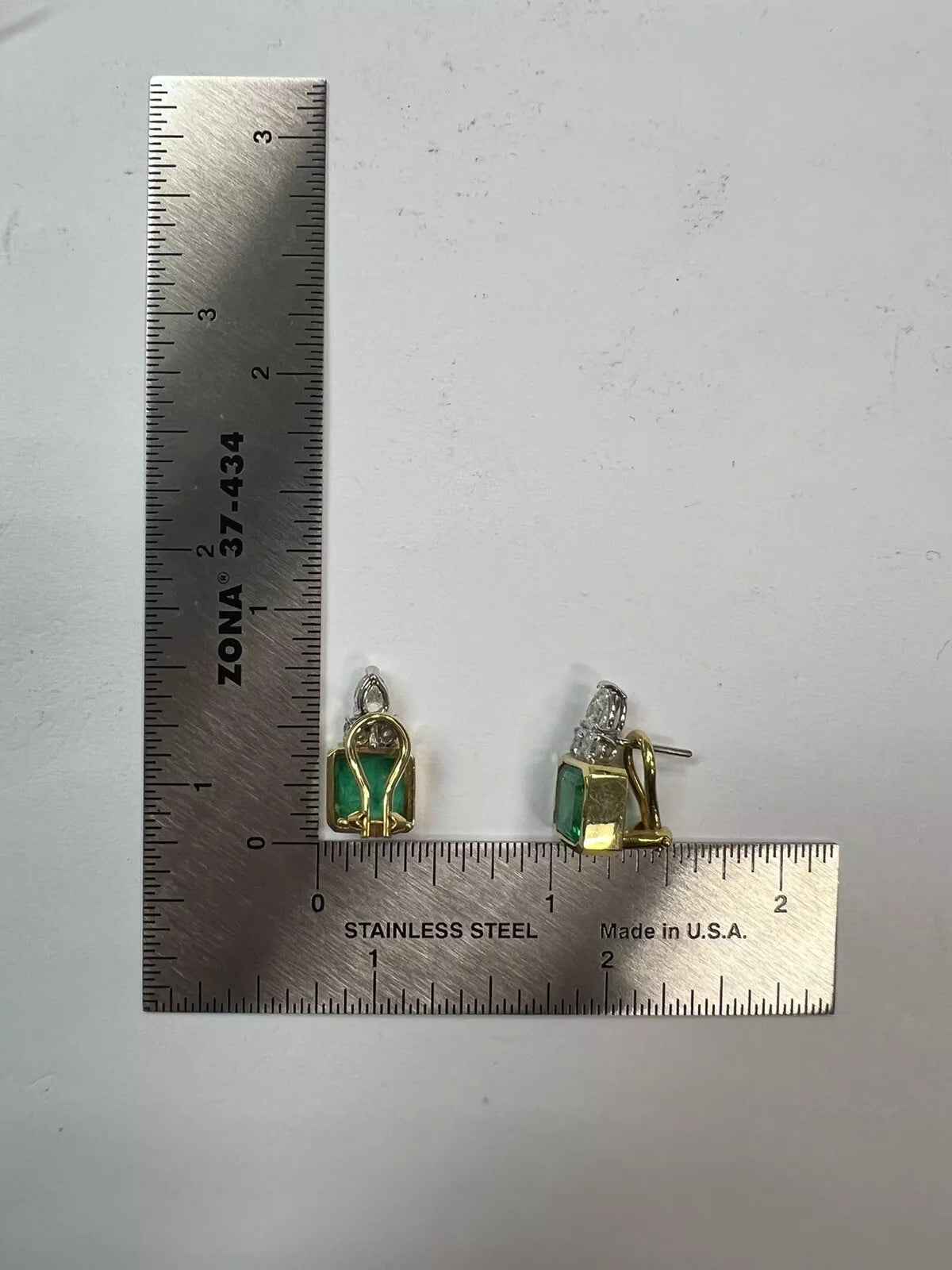 Retro Gold 7.25 Carats GIA Certified Natural Colombian Emerald Diamond Earrings