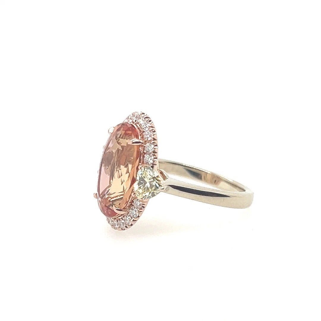 Modern Gold 6.91 Carat Natural Imperial Topaz & GIA Certified Fancy Yellow Ring