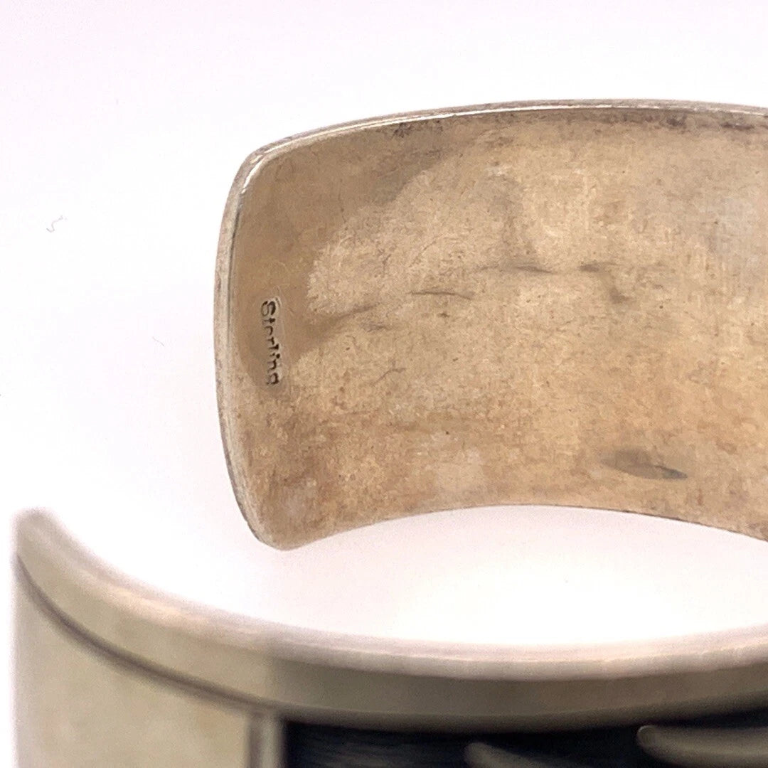 Vintage Sterling Silver 925 Native Cuff Bangle 6" Inner length 55g Fine Make