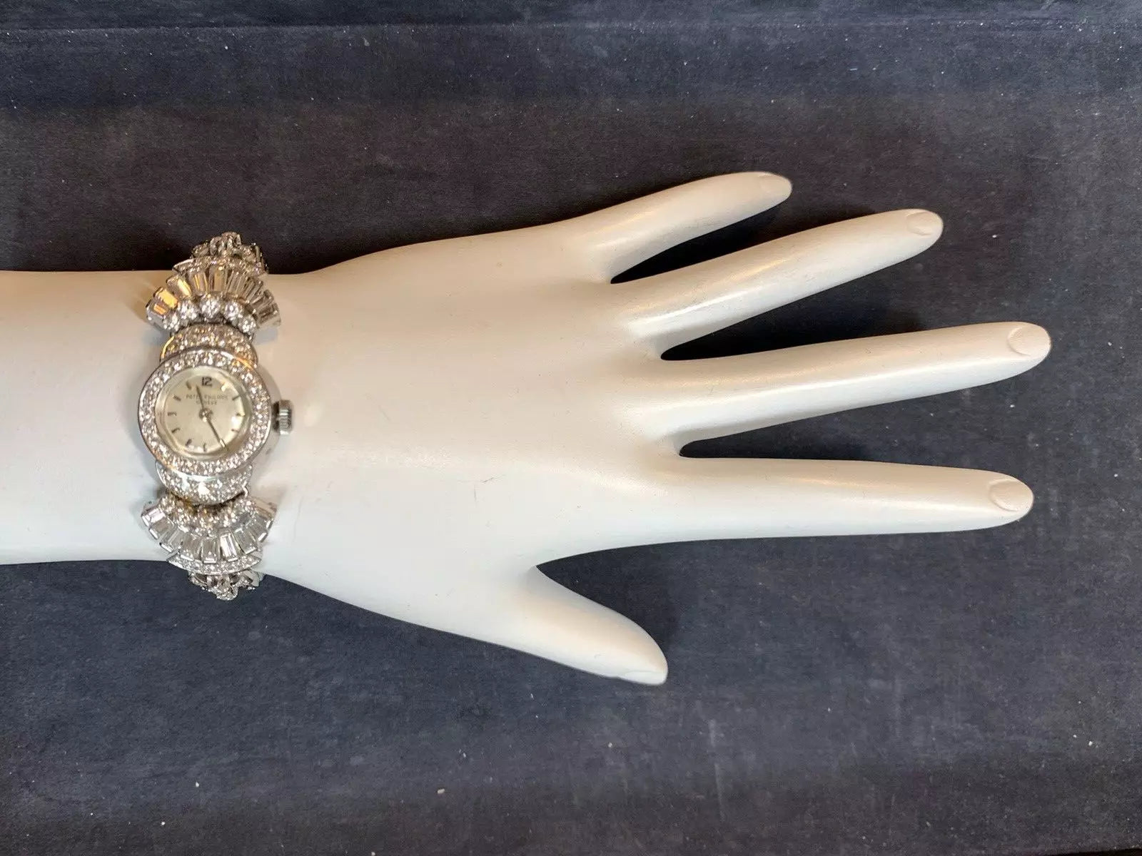 Retro Ladies Platinum Patek Philippe 11 Carat Diamond Watch & Brooche Circa 1950