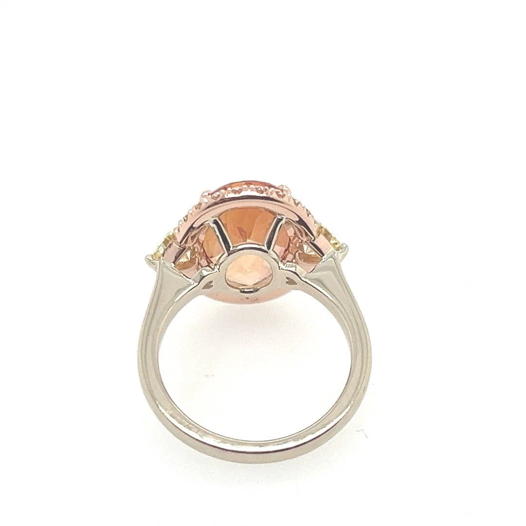Modern Gold 6.91 Carat Natural Imperial Topaz & GIA Certified Fancy Yellow Ring