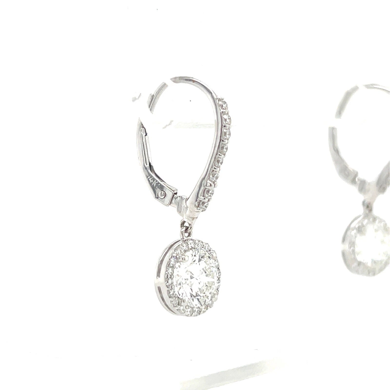 Modern Gold 2.7 Carat EGL USA Certified Natural Round Colorless Diamond Earrings