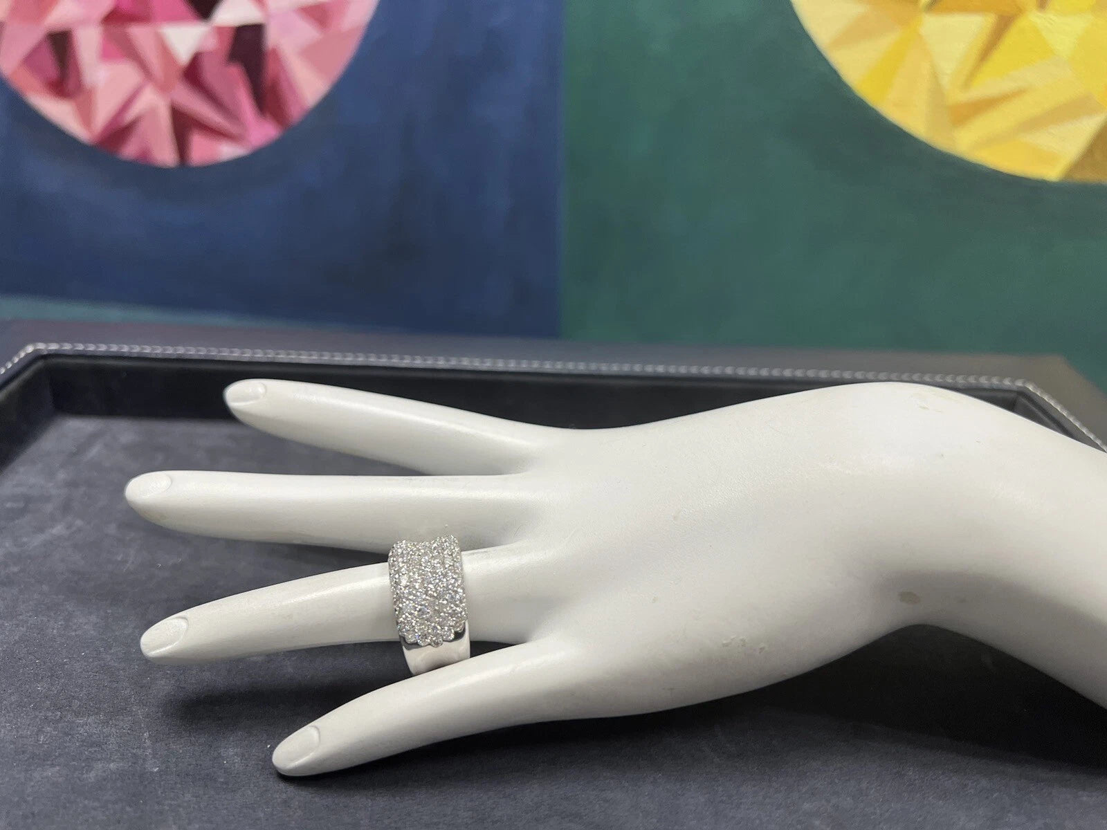 Modern Gold 2.70 Carat Natural Colorless Round Diamond Engagement Cocktail Band