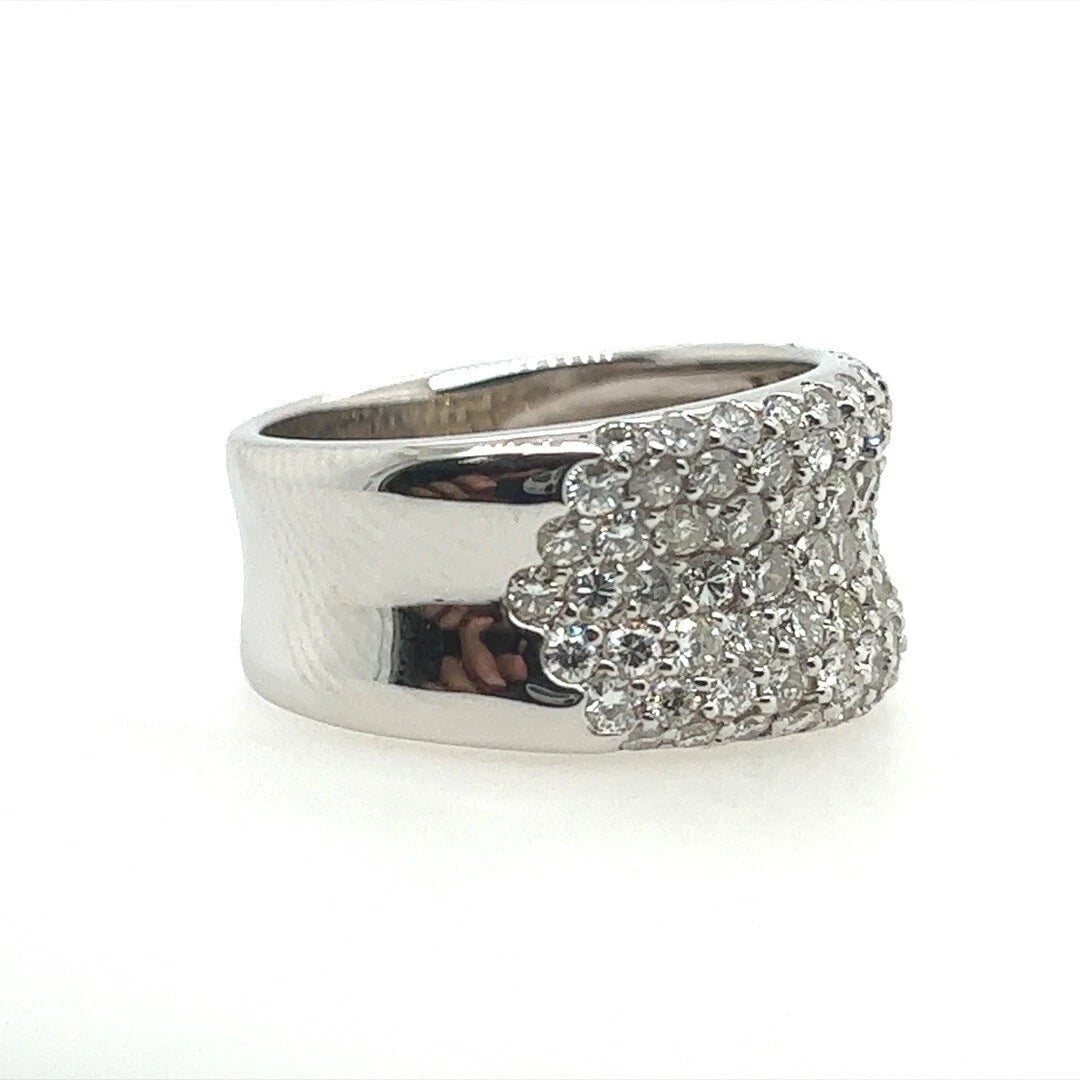 Modern Gold 2.70 Carat Natural Colorless Round Diamond Engagement Cocktail Band