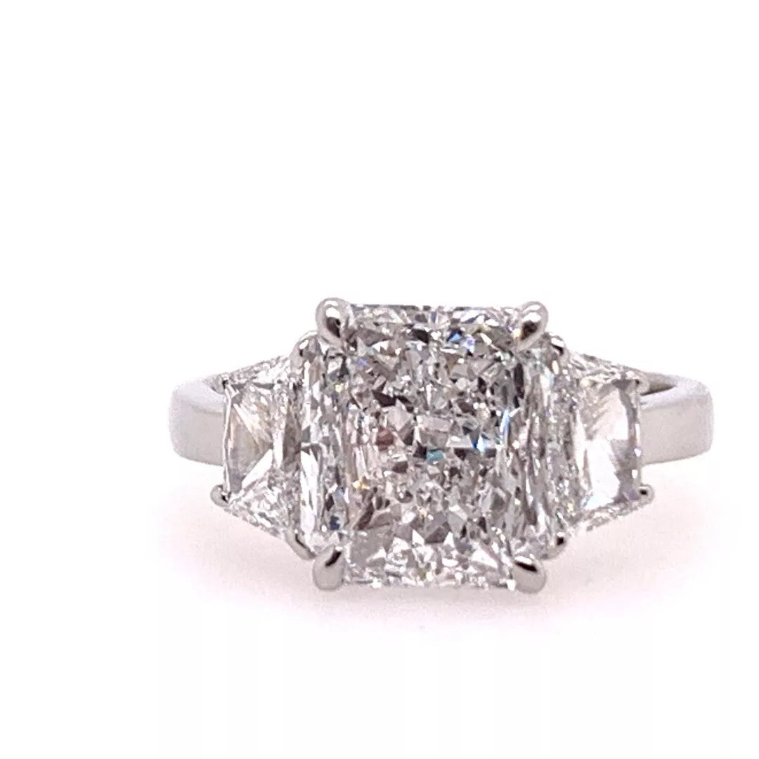 GIA Certified 3.57 Carat D SI1 Natural Diamond Modern Platinum Engagement Ring
