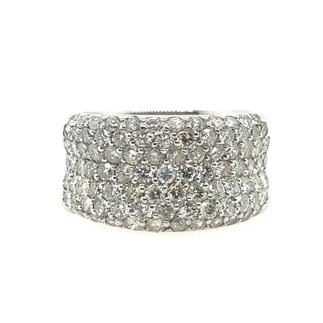 Modern Gold 2.70 Carat Natural Colorless Round Diamond Engagement Cocktail Band
