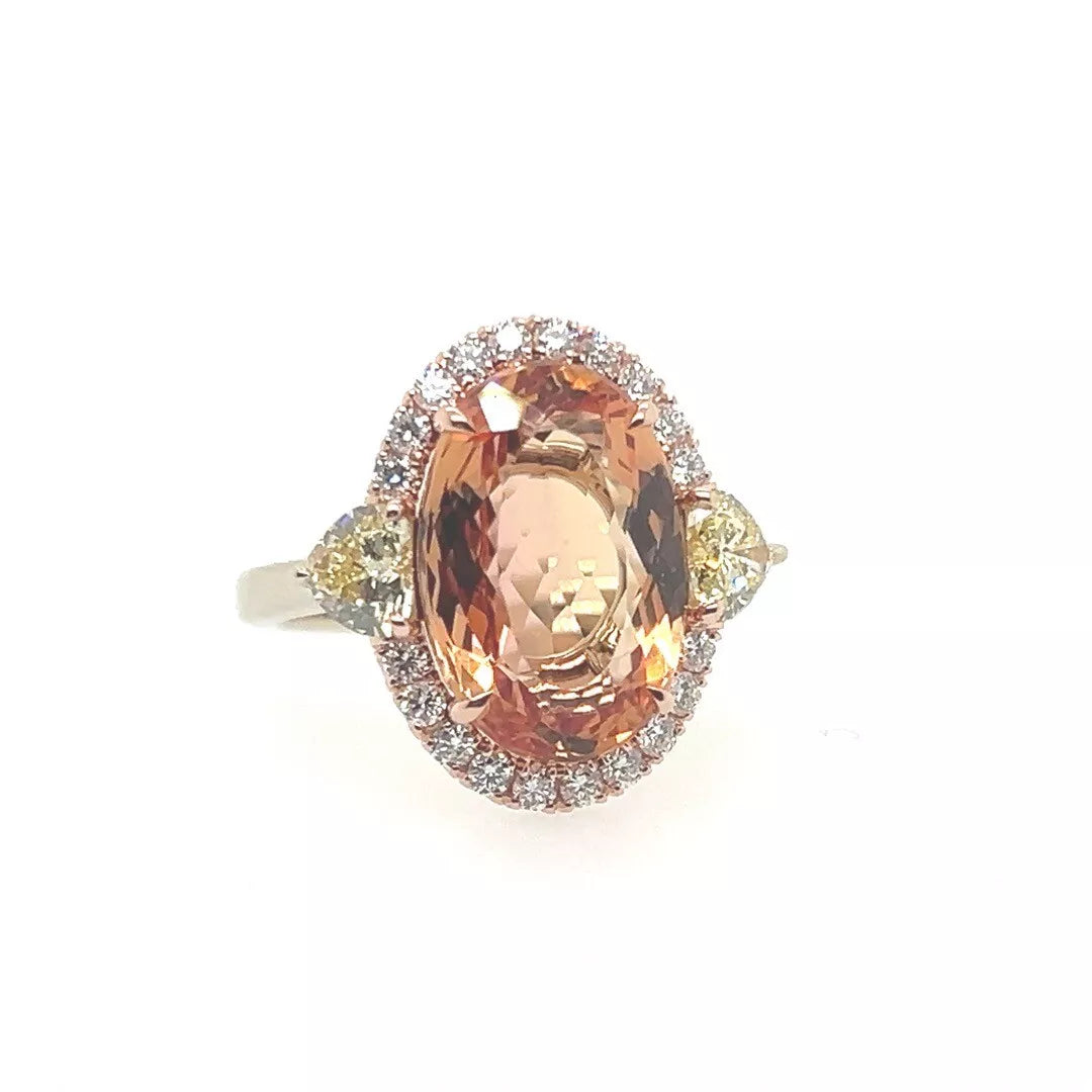 Modern Gold 6.91 Carat Natural Imperial Topaz & GIA Certified Fancy Yellow Ring