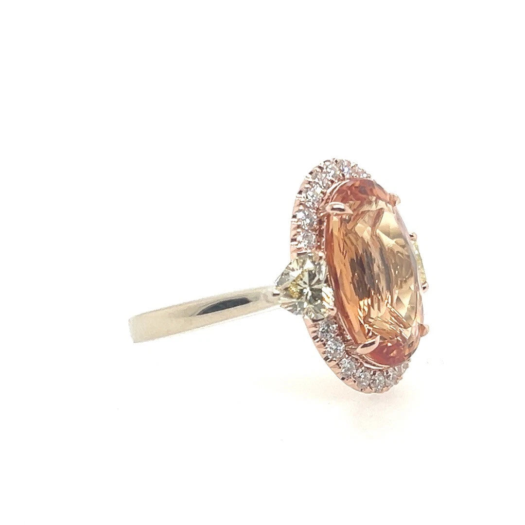 Modern Gold 6.91 Carat Natural Imperial Topaz & GIA Certified Fancy Yellow Ring
