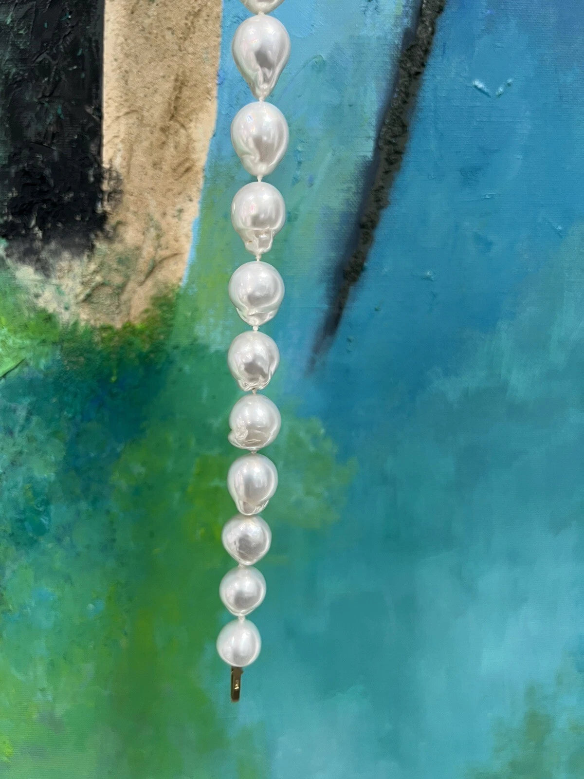 Signed JKa White Australian South Sea 14-17.5mm Cultured Baroque Pearl Necklace
