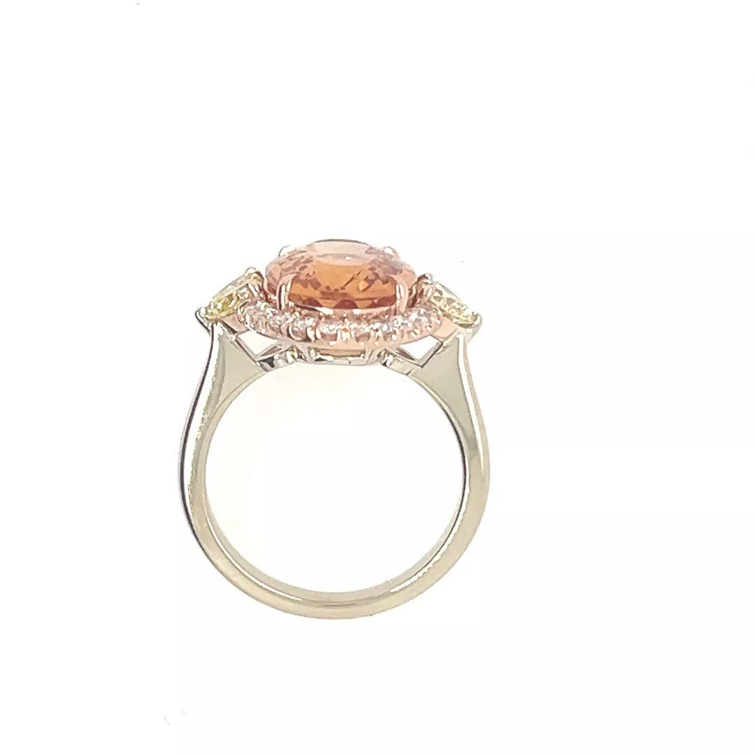 Modern Gold 6.91 Carat Natural Imperial Topaz & GIA Certified Fancy Yellow Ring