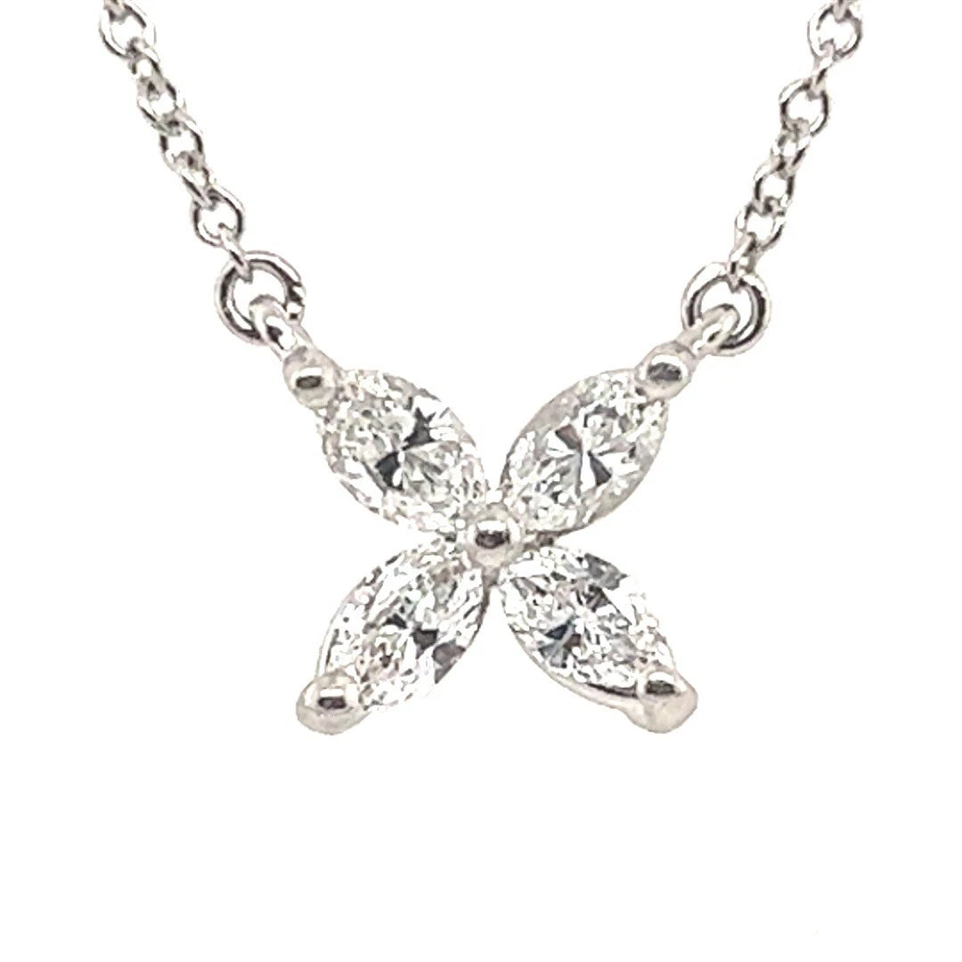 Tiffany & Co Victoria 0.46 Carat Platinum and Natural Marquise Diamond Pendant