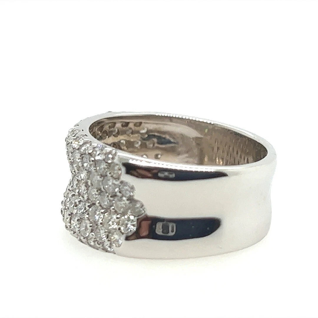 Modern Gold 2.70 Carat Natural Colorless Round Diamond Engagement Cocktail Band