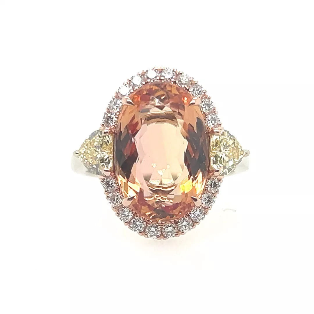 Modern Gold 6.91 Carat Natural Imperial Topaz & GIA Certified Fancy Yellow Ring