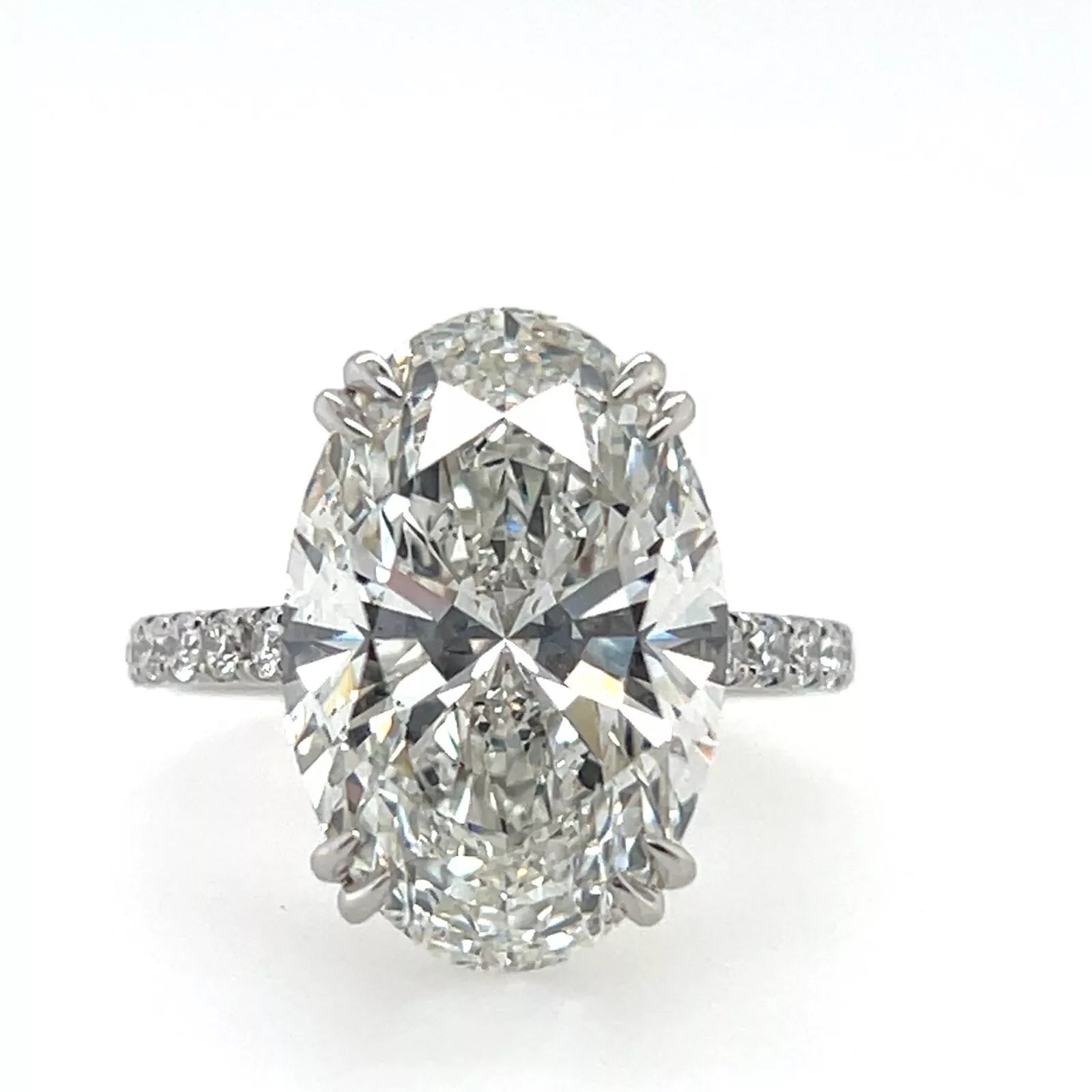GIA Certified 9.01 Carat Natural Oval Brilliant G Color Diamond Engagement Ring