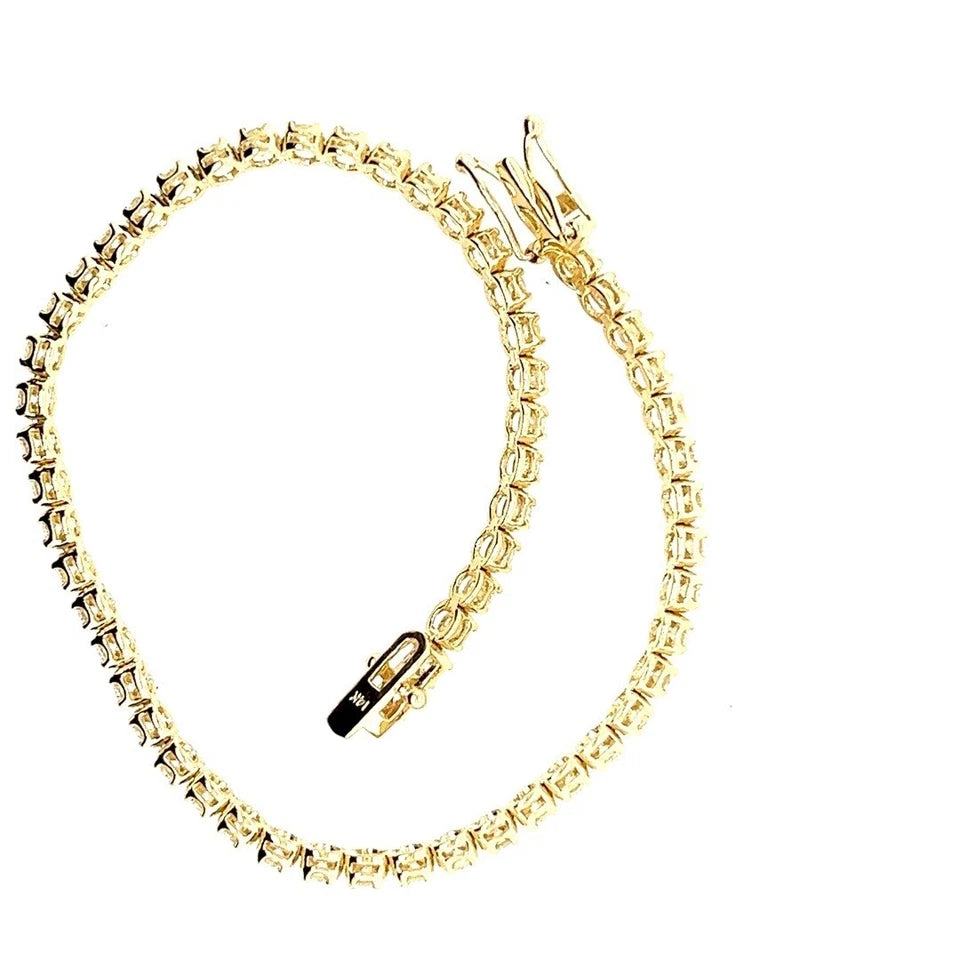 Modern Gold 2.00 Carat Natural Round Brilliant G-H VS Diamond Tennis Bracelet