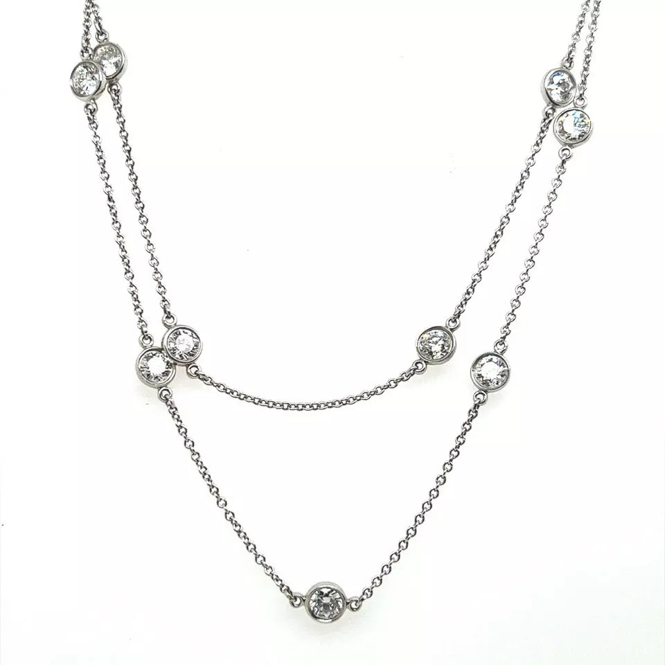 Tiffany&Co Elsa Peretti 2.5 Carat Natural Diamonds by the Yard Platinum Necklace