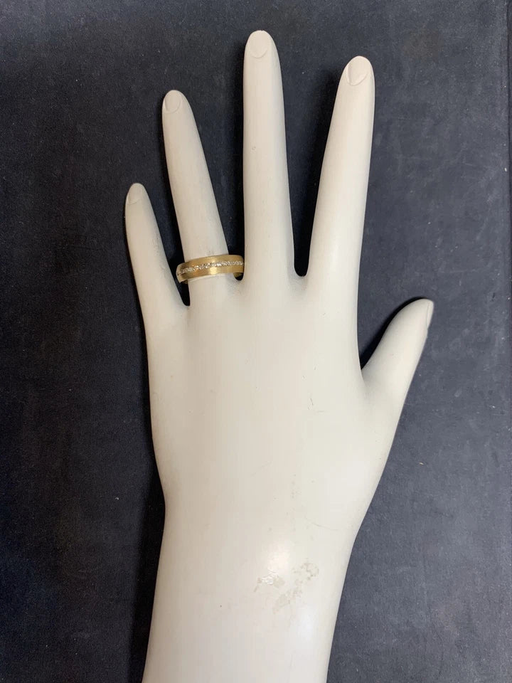 Retro Gold Ring 0.75 Carat Natural Diamond Cocktail Engagement Band Circa 1950