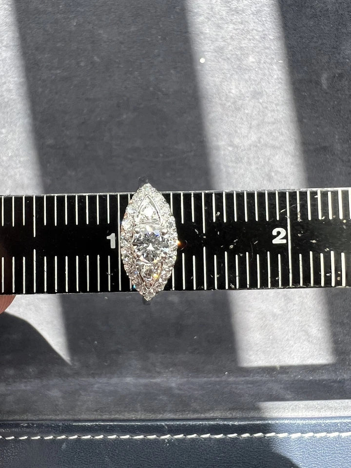 Art Deco 0.65 Carat Natural Colorless Diamond Engagement Gold Ring Circa 1950