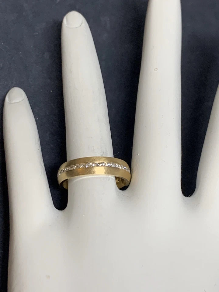 Retro Gold Ring 0.75 Carat Natural Diamond Cocktail Engagement Band Circa 1950