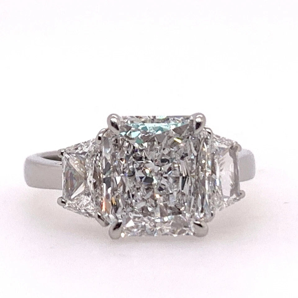 GIA Certified 3.57 Carat D SI1 Natural Diamond Modern Platinum Engagement Ring
