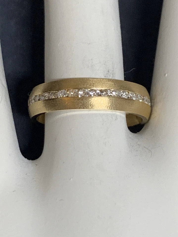 Retro Gold Ring 0.75 Carat Natural Diamond Cocktail Engagement Band Circa 1950