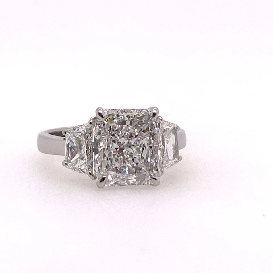 GIA Certified 3.57 Carat D SI1 Natural Diamond Modern Platinum Engagement Ring