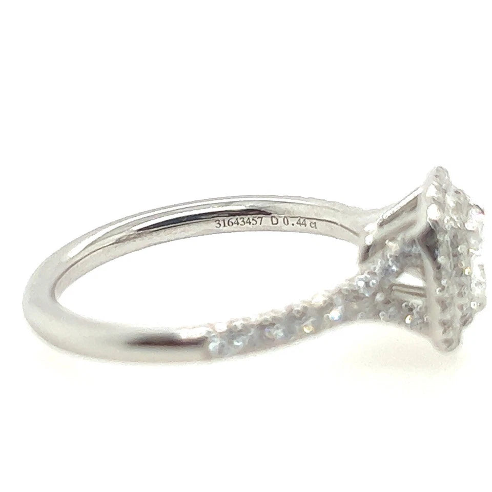 Tiffany & Co Soleste 0.71 Carat Certified D Natural Diamond Engagement Halo Ring
