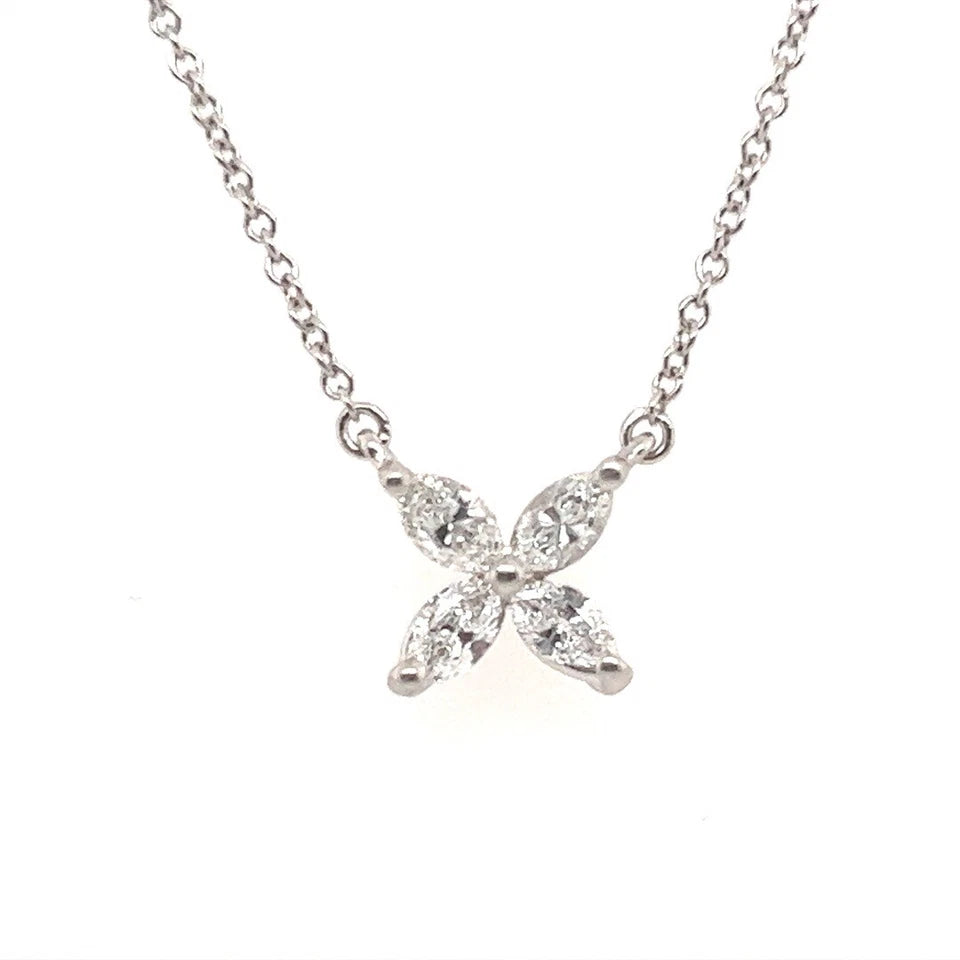 Tiffany & Co Victoria 0.46 Carat Platinum and Natural Marquise Diamond Pendant