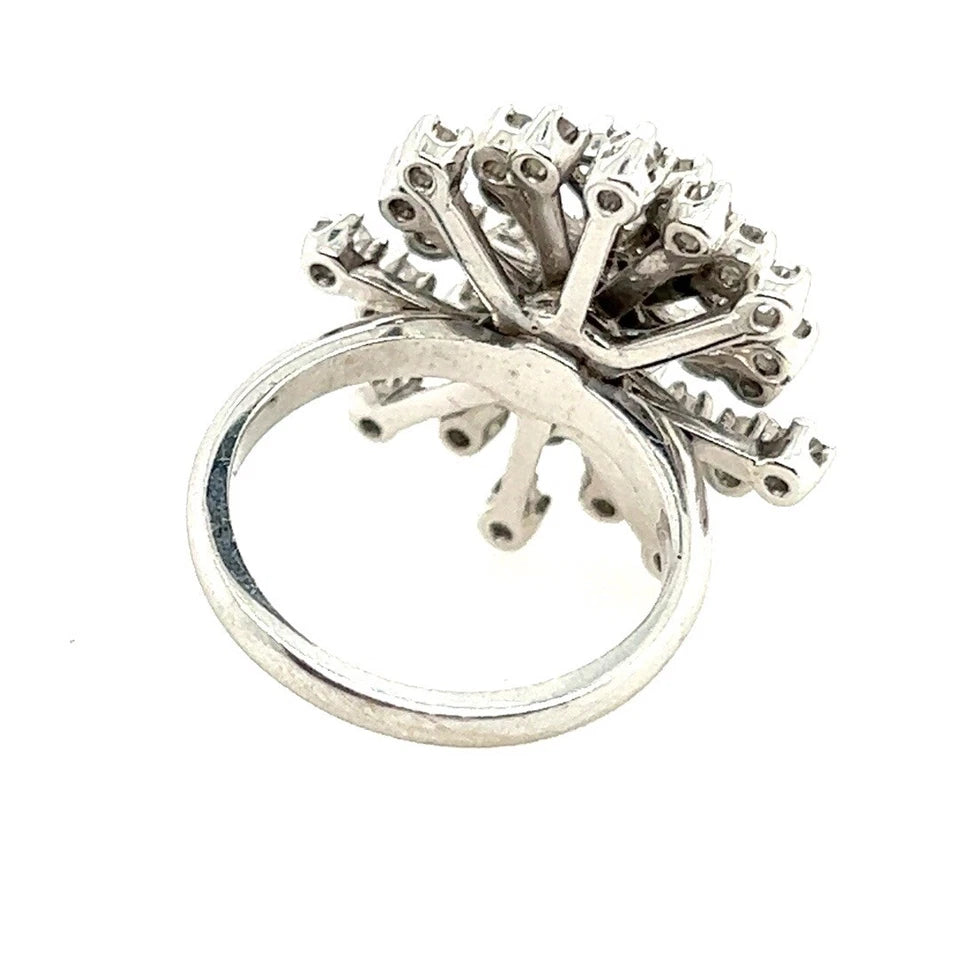 Retro Gold 0.75 Carat Natural Round Single Cut Diamond Cocktail Ring Circa 1950
