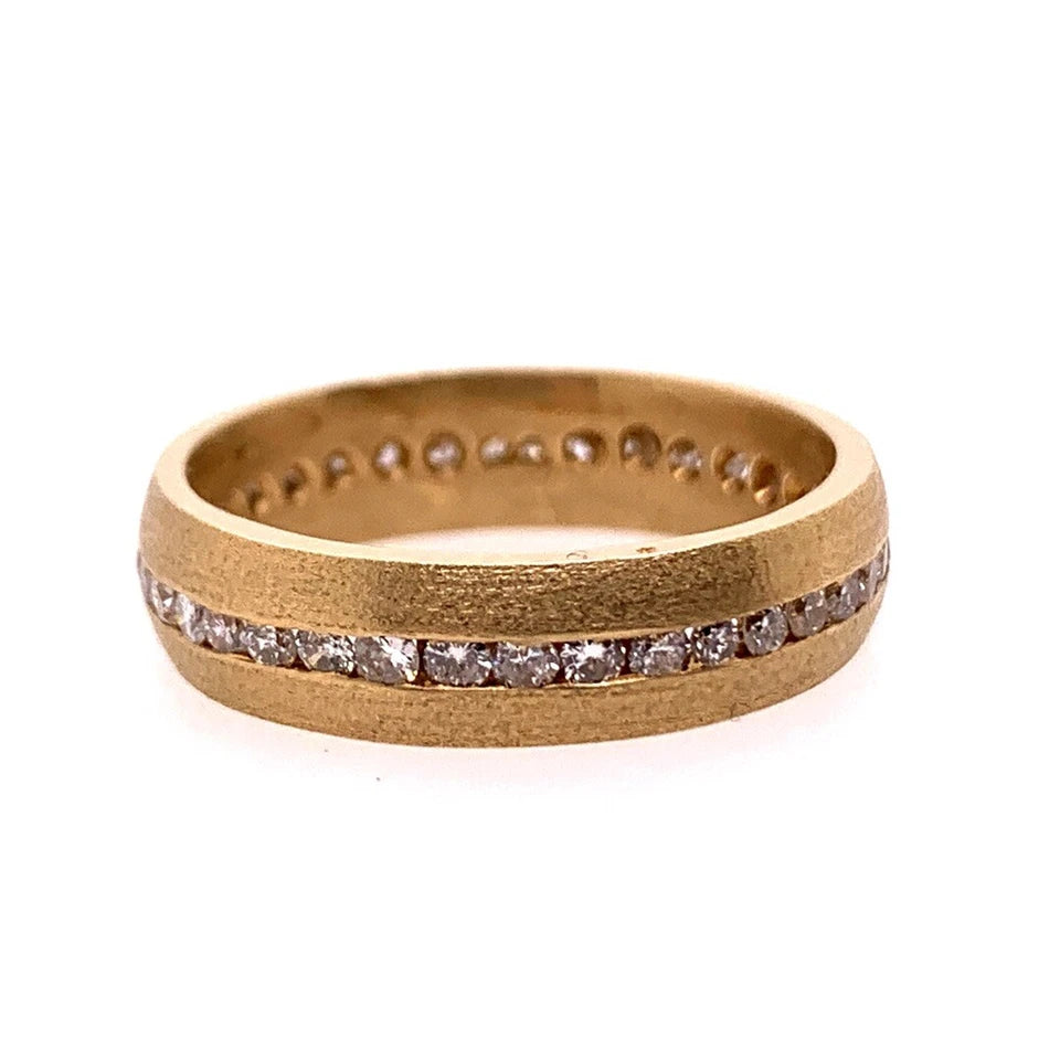 Retro Gold Ring 0.75 Carat Natural Diamond Cocktail Engagement Band Circa 1950
