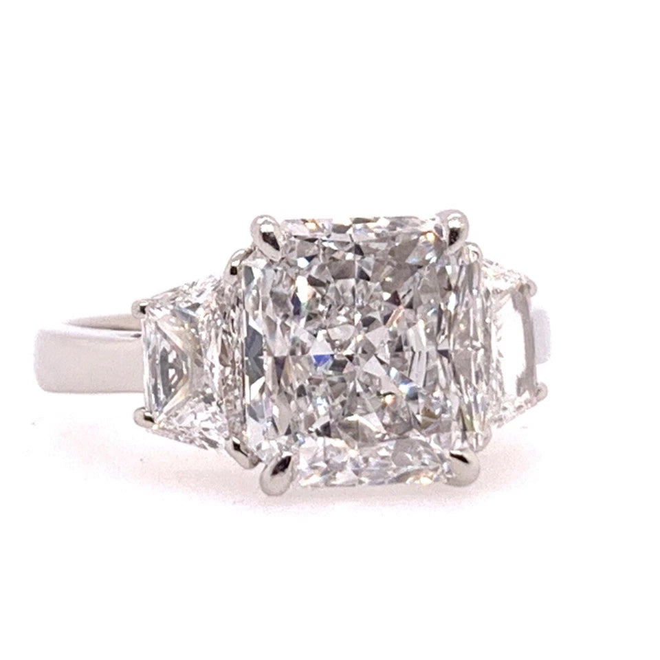 GIA Certified 3.57 Carat D SI1 Natural Diamond Modern Platinum Engagement Ring