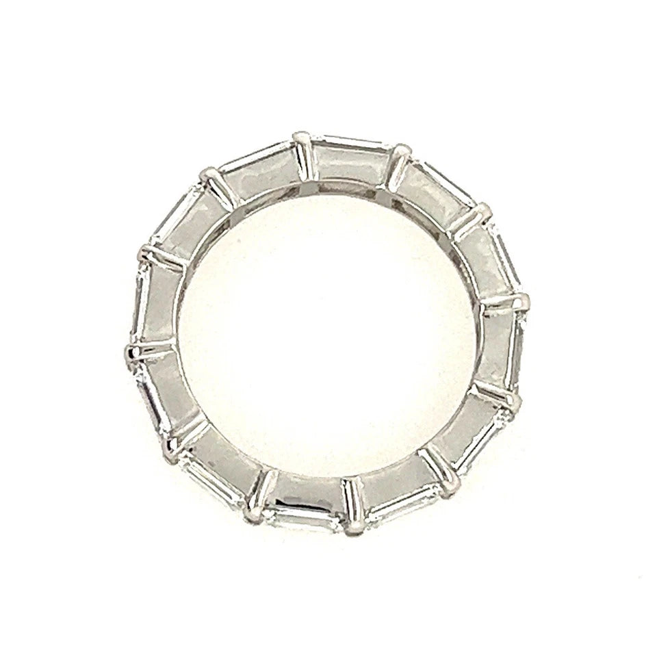 GIA Certified 4.84 Carat Natural D-E Colorless Diamond Platinum Eternity Band